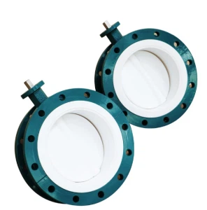 Worm Gear U Section Double Flanged Butterfly Valve With Soft Rubber Seat